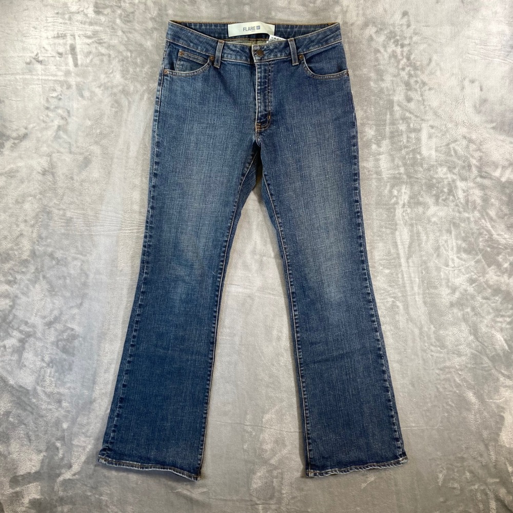 Vintage Gap Flare Stretch Jeans Women's Size 8R Blue Dark Wash Denim
